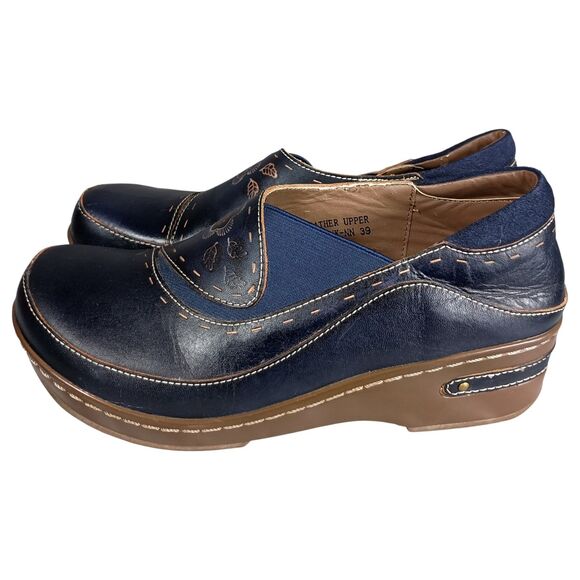 L'Artiste by Spring Step Burbank  Leather Women's Clogs Shoes Blue 39/US 8.5 - Picture 8 of 10